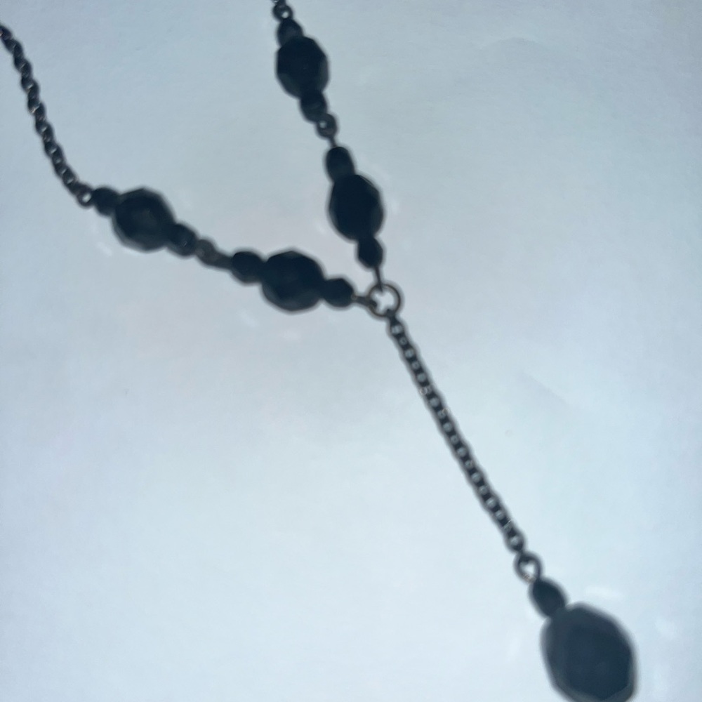 “1928”  Black Beaded Lariet Necklace - Picture 7 of 9